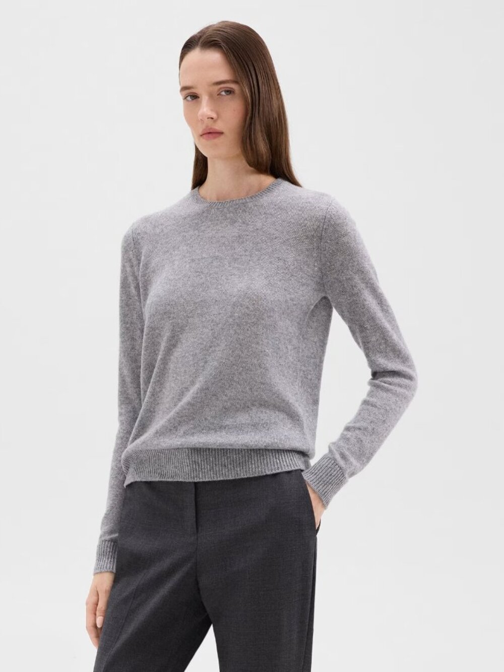 Theory Crewneck Sweater in Feather Cashmere